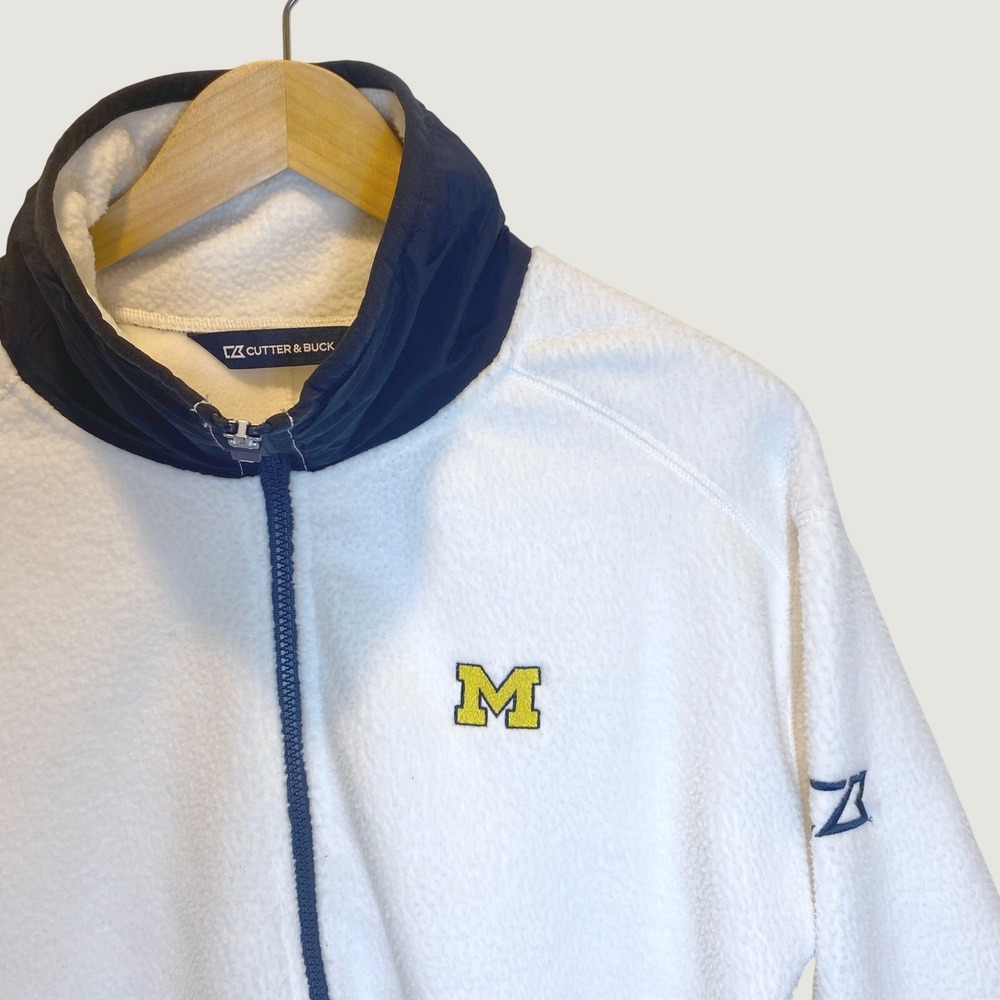 Cutter & Buck Michigan Wolverines Sherpa Fleece Jacket Full Zip Womens Medium